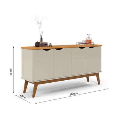 Buffet Prism 4 PT Off White e Cinamomo - Patrimar Imagem de Buffet Prism 4 PT Off White e Cinamomo