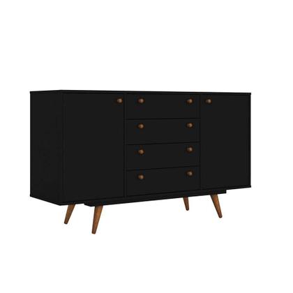 Buffet Sandro 4 GV 2 PT Preto - Mobly Imagem de Buffet Sandro 4 GV 2 PT Preto