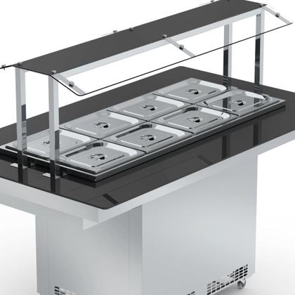 Imagem de Buffet Térmico 1,60m 8 GNs 1/2 New Buffet NBRCQ-8 Inox Refrimate - Iluminação LED