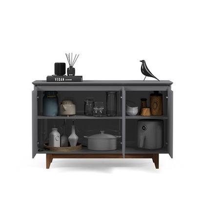 Imagem de Buffet Três Portas Flow Cinza/Freijó  EJ Móveis