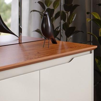 Imagem de Buffet Três Portas Flow Off White/Freijó  EJ Móveis