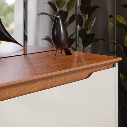 Imagem de Buffet Três Portas Flow Off White/Freijó  EJ Móveis