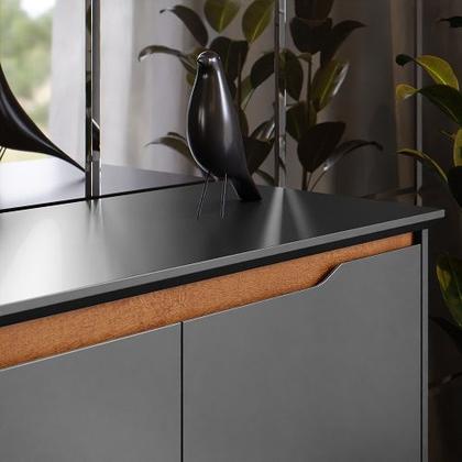 Imagem de Buffet Três Portas Flow Preto/Freijó  EJ Móveis