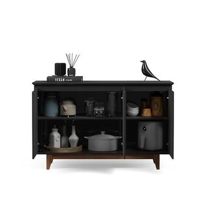 Imagem de Buffet Três Portas Flow Preto/Freijó  EJ Móveis