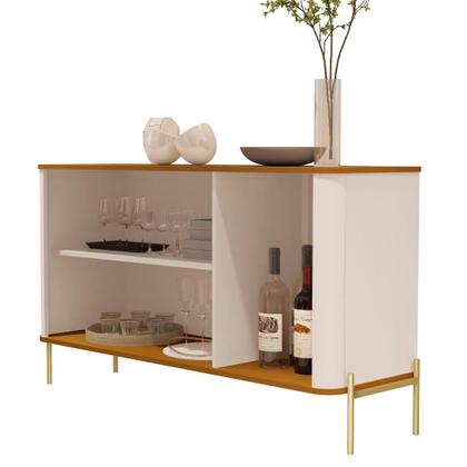 Imagem de Buffet Tucupí Pés Metal Off White Nature Dourado JB Bechara 32675