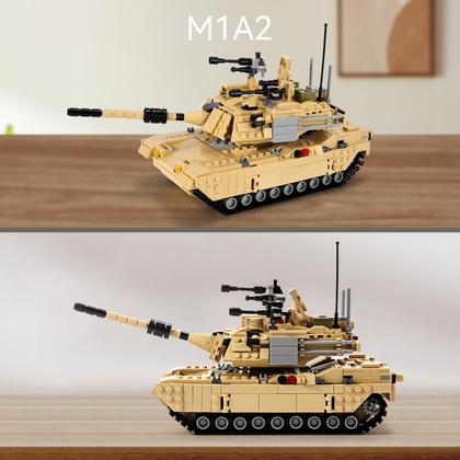 Imagem de Building Block Toy DoVob Army Tank WW2 M1A2 Abrams com 1080 unidades