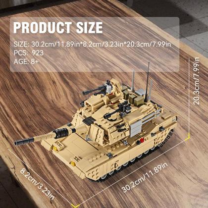 Imagem de Building Block Toy DoVob Army Tank WW2 M1A2 Abrams com 1080 unidades