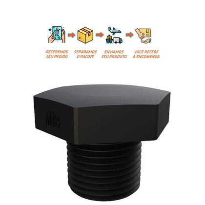 Imagem de Bujão Plástico Sextavado M18x1,5mm Tanques De Combustível