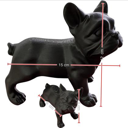 Imagem de Buldogue Enfeite - 1 Grande E 1 Pequeno Preto