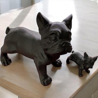 Imagem de Buldogue Enfeite - 1 Grande E 1 Pequeno Preto