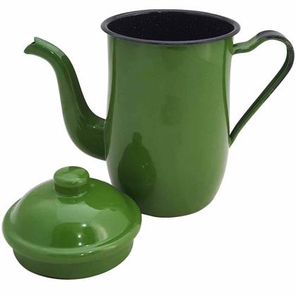 Imagem de Bule Aço Esmaltado Para Café Chá 1,25 Litros Tradicional Rosa