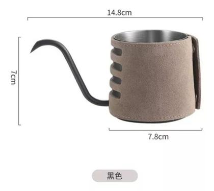 Imagem de Bule Barista Pescoço de Ganso com Revestimento de Couro Micro Fibra 250ml Prata