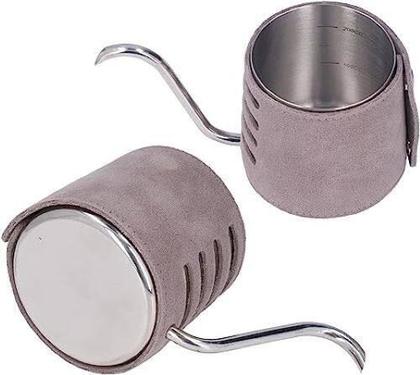 Imagem de Bule Barista Pescoço de Ganso com Revestimento de Couro Micro Fibra 250ml Prata