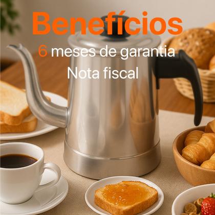 Imagem de Bule Café Chá de alumínio grosso de 2,3 litros com tampa e cabo em baquelite
