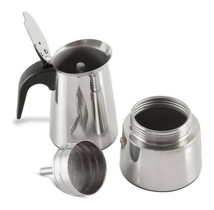 Imagem de Bule Cafeteira Italiana Moka 200ml 4 Xicaras Aço Inox