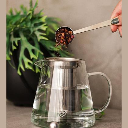 Imagem de Bule chaleira de vidro com infusor jarra 950ml cafe chá mesa