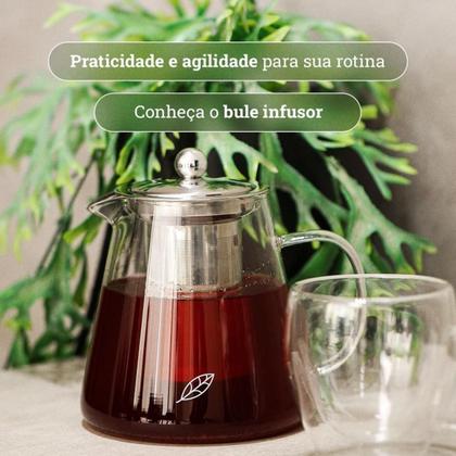 Imagem de Bule Chaleira De Vidro Com Infusor Jarra 950Ml Cafe Chá Mesa