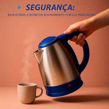 Imagem de Bule Chaleira Elétrica Inox 1,8 Litros 1100W Temperatura Máxima 100C