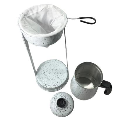 Imagem de Bule Com Mancebo Coador De Café colorido Retro em Alumínio Mariquinha Cafeteira