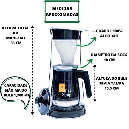 Imagem de Bule Com Mancebo Coador De Café Retro Em Alumínio