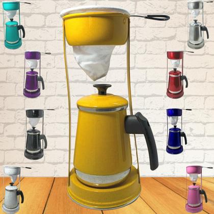 Imagem de Bule Com Mancebo Suporte 1,2L Coador De Café colorido Retro em Alumínio Mariquinha Cafeteira C Caixa