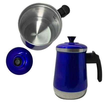 Imagem de Bule Com Mancebo Suporte Coador De Café colorido Retro em Alumínio Mariquinha Cafeteira Com Caixa