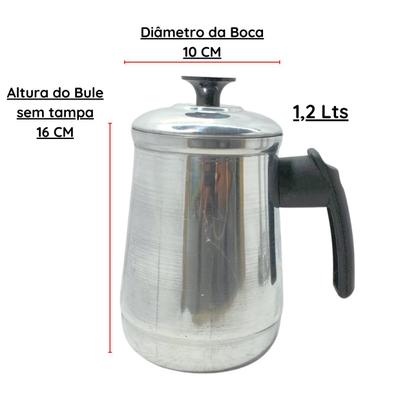 Imagem de Bule Com Mancebo Suporte Coador De Café colorido Retro em Alumínio Mariquinha Cafeteira Com Caixa
