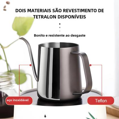 Imagem de Bule de Café e Chá de Aço Inoxidável com Bico Longo - Para Degustação Manual