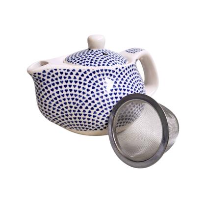 Imagem de Bule de Chá Porcelana Flores Pequeno Infusor Chaleira 250ml