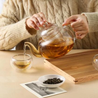 Imagem de Bule jarra de vidro com infusor bule filtro coador cha frutas 400ml luxo