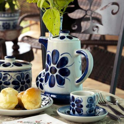 Imagem de Bule Leiteira de Porcelana Pintada a mão Monte Sião 600 ml