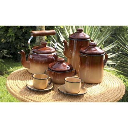 Imagem de Bule para Café Tradicional Esmaltado Marrom Degradê 1,5 L Ewel