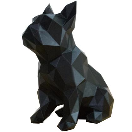 Imagem de Bulldog Poligonal 15Cm Preto Para Decorar Seu Lar