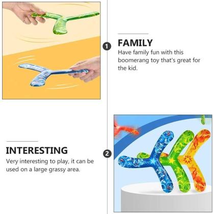 Imagem de Bumerangue tradicional boomerang adulto infantil vai e volta disco voador praia campo original ambidestro colors