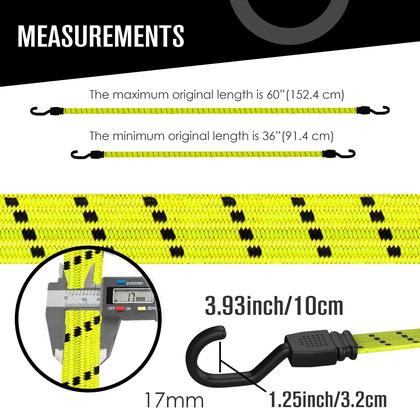 Imagem de Bungee Cords Houseables, 91 cm, tiras elásticas planas, pacote com 4