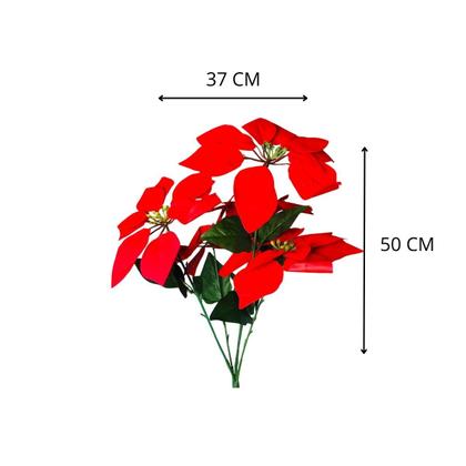 Imagem de Buquê De Flor Artificial Bico Papagaio Natal C/ 5 Flores Vermelho