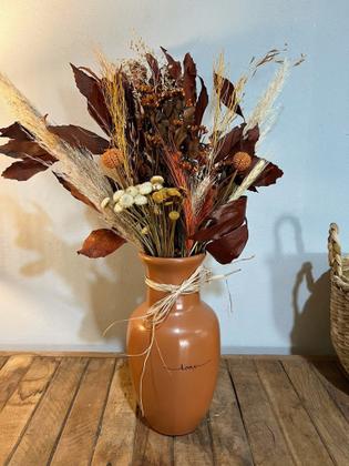 Imagem de Buquê De Flores Desidratadas Secas Casamento Arranjo Vaso