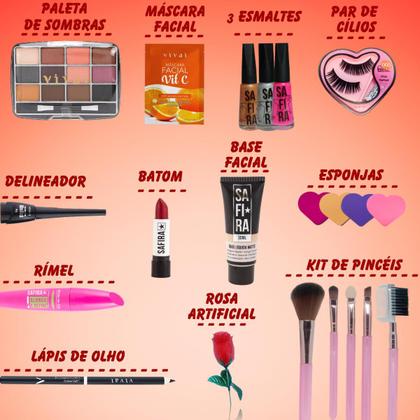 Imagem de Buquê De Maquiagem Para Adolescente E Mulher Completo Top Kit De Make