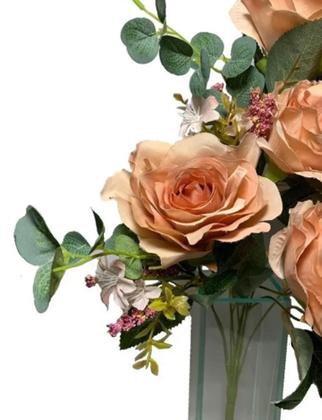 Imagem de Buquê Top De Rosas Com Eucalipto Artificial Arranjos Festas