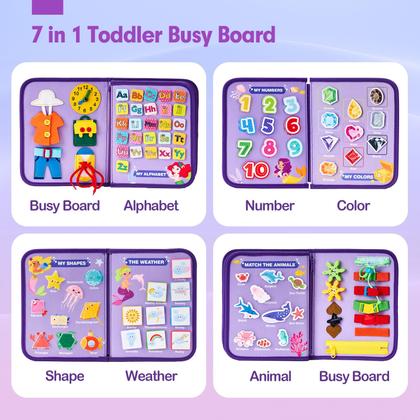 Imagem de Busy Board hahaland Montessori Toys Menina de 3 anos 7 em 1