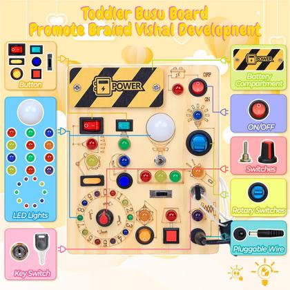 Imagem de Busy Board iHarPro com 13 interruptores de luz LED por mais de 1 ano