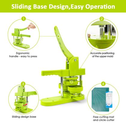 Imagem de Button Maker Machine Craftask de vários tamanhos 58 mm+75 mm+57 x 53 mm