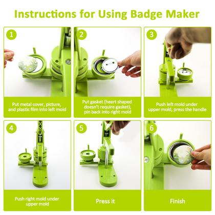 Imagem de Button Maker Machine Craftask de vários tamanhos 58 mm+75 mm+57 x 53 mm