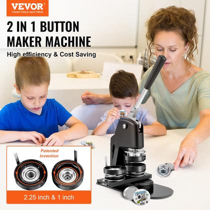 Imagem de Button Maker Machine VEVOR Kit de prensa Badge Punch de 1+2,25 polegadas