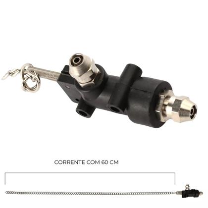 Imagem de Buzina Caminhão Verdureiro 3 Cornetas Com Válvula Cordinha De Metal