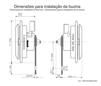 Imagem de Buzina Dupla Corolla 2010 em diante 12V BZM