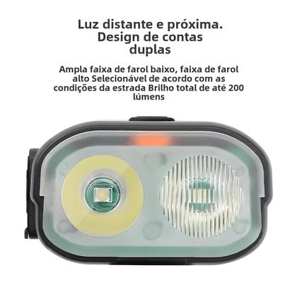 Imagem de Buzina e Farol de Bicicleta 2 em 1 - 2/4 LEDs com Fio - Controle de Buzina