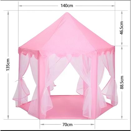 Imagem de Cabana Infantil Com Luzes Tenda Iluminada Barraca Dobrável Princesas Casinha Rosa