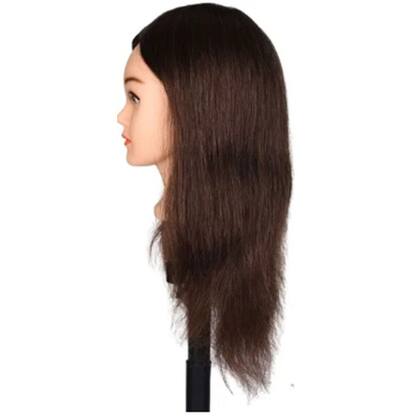 Imagem de Cabeça De Treino Cabelo 80% Natural 55cm  pode ser lavado