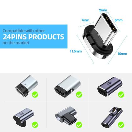 Imagem de Cabeça magnética com pontas de conector USB C de 24 pinos (pacote com 3) DuHeSin